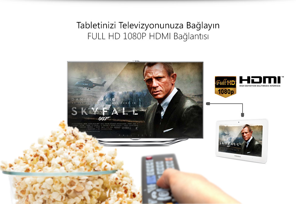 Ultra III Tab 10.1 Zeus White-Tabletinizi Televizyonunuza Bağlayın