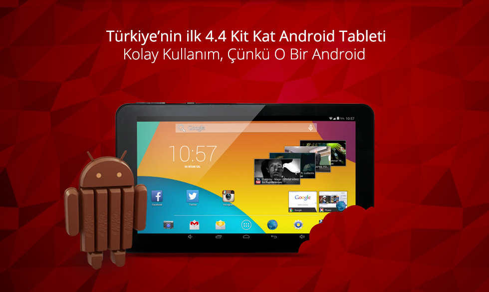 Zoom II Tab-Türkiye'nin İlk 4.4 Kit Kat Android Tableti